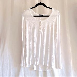 Brandy Melville White Long Sleeve Henley
